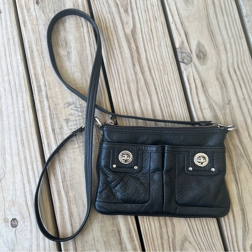 Marc by Marc Jacobs Totally Turnlock Percy black pebbled leather crossbody bag